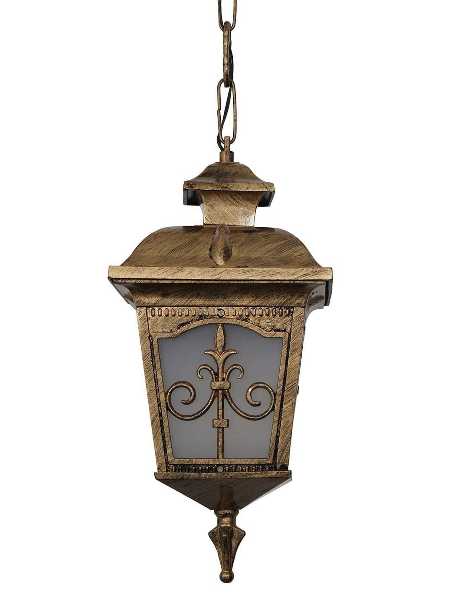 Fos Lighting 'Londonderry' Antique Gold Aluminium Outdoor Hanging Pendant Light - Set of 1