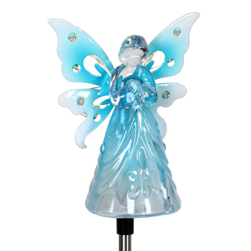 33.85" Acrylic Solar Angel Stake Blue - Exhart
