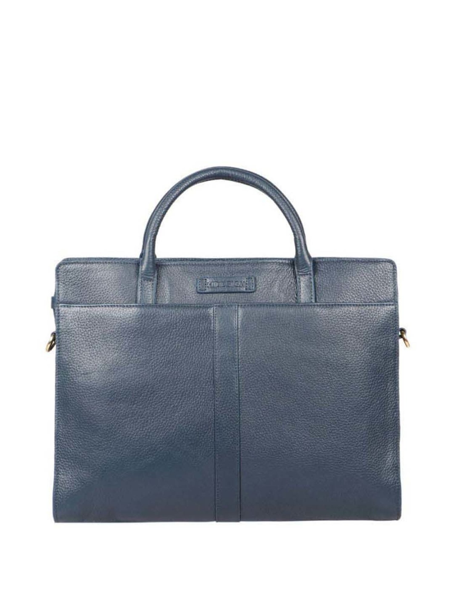 Hidesign Palo Alto Burbank-Andora Blue Leather Large Messenger Bag