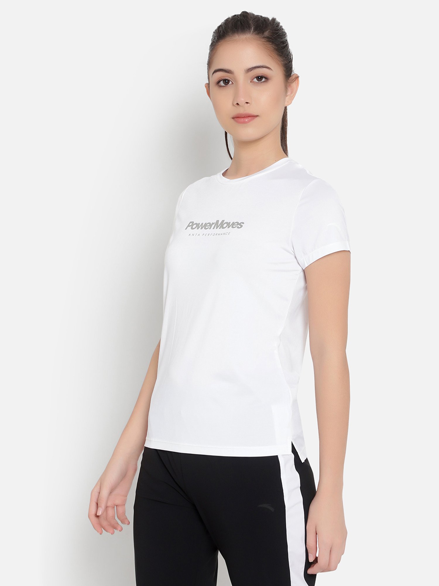 Anta White Printed Sports T-Shirt