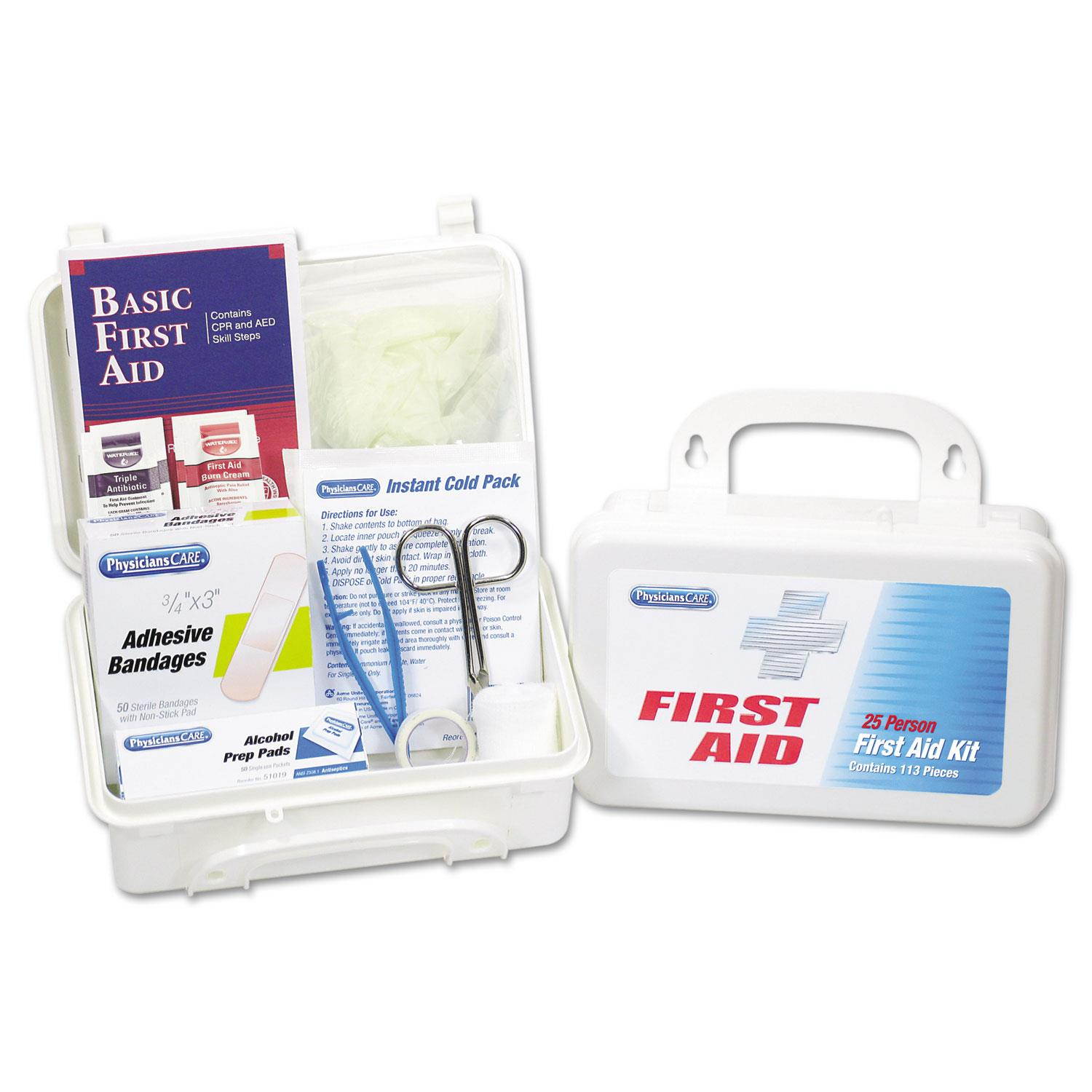 Physicianscare by First 25 Person First Aid Kit, 113 Pieces/Kit 25001