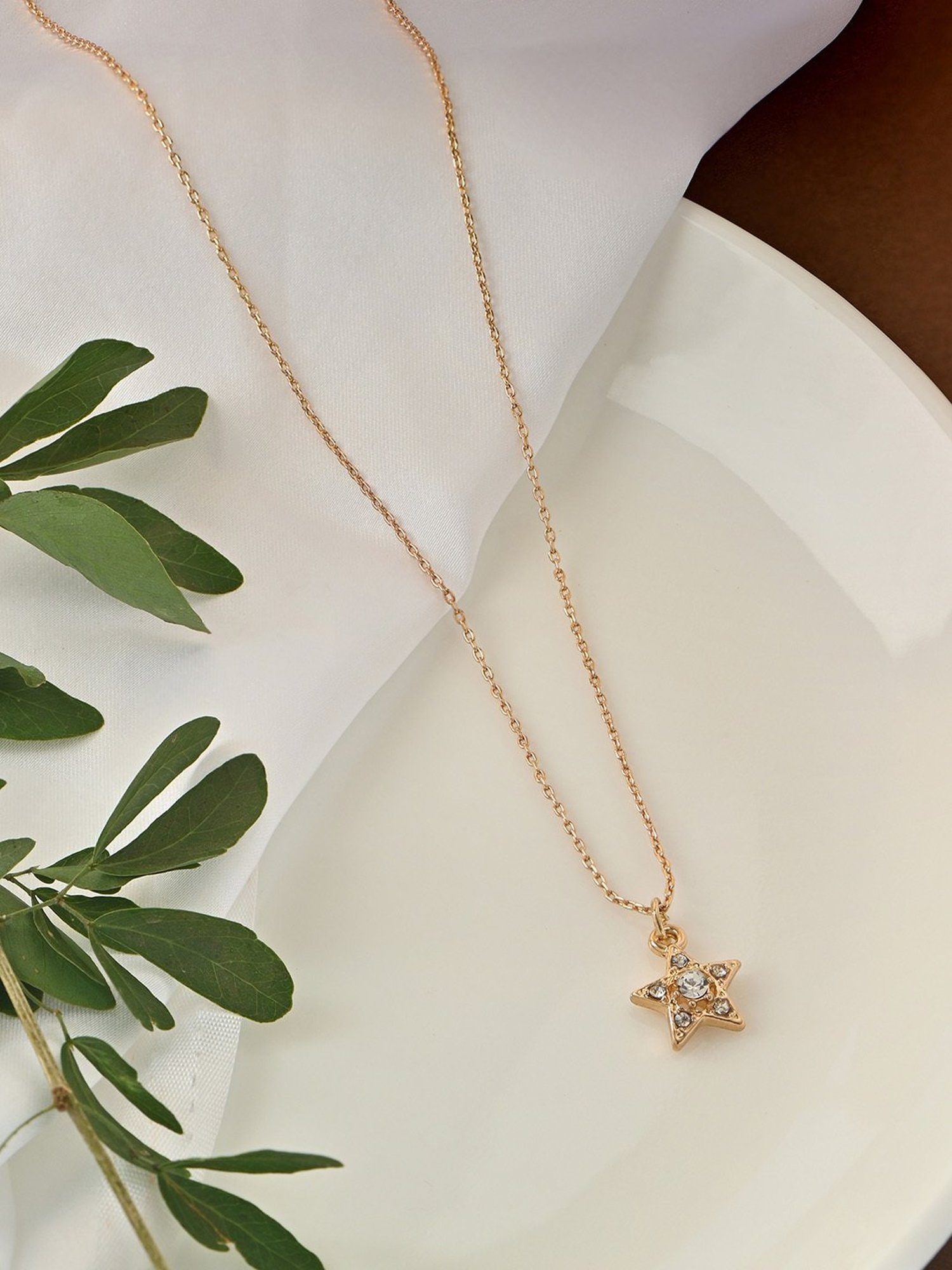 Toniq Gold Plated Star Charm Necklace for Women