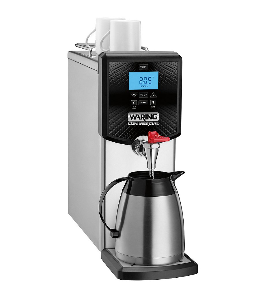Waring Commercial 3-Gallon Countertop Stainless Steel Auto-Refill Programmable Hot Water Dispenser with LCD Display, 120V