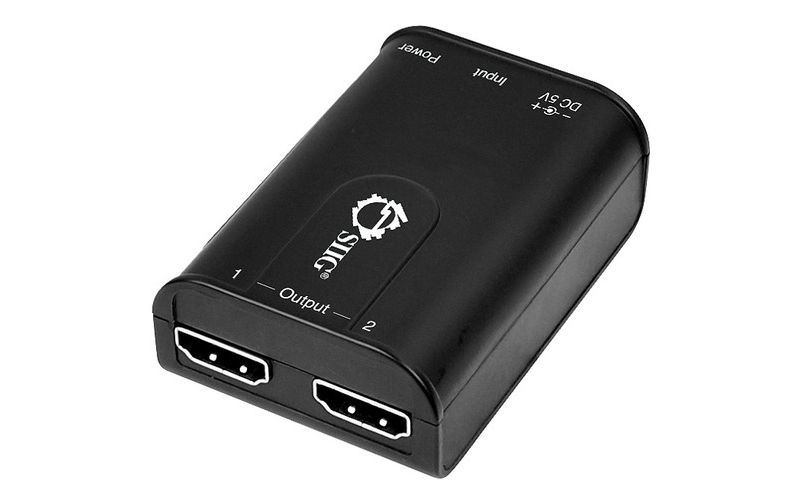 SIIG 2-Port HDMI Splitter with Audio - USB Powered - 340 MHz to 340 MHz - HDMI In - HDMI Out