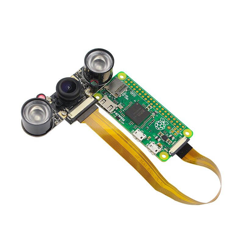 Raspberry Pi Zero Night Vision Camera + 2Pcs IR LED 5MP Camera Module for Raspberry Zero Wide Angle Fish Eye Webcam