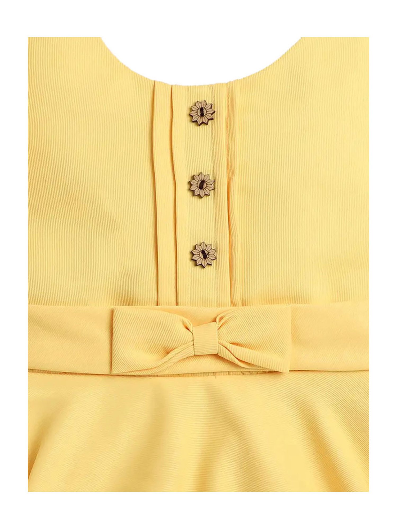 The Magic Wand Kids Yellow Solid Dress