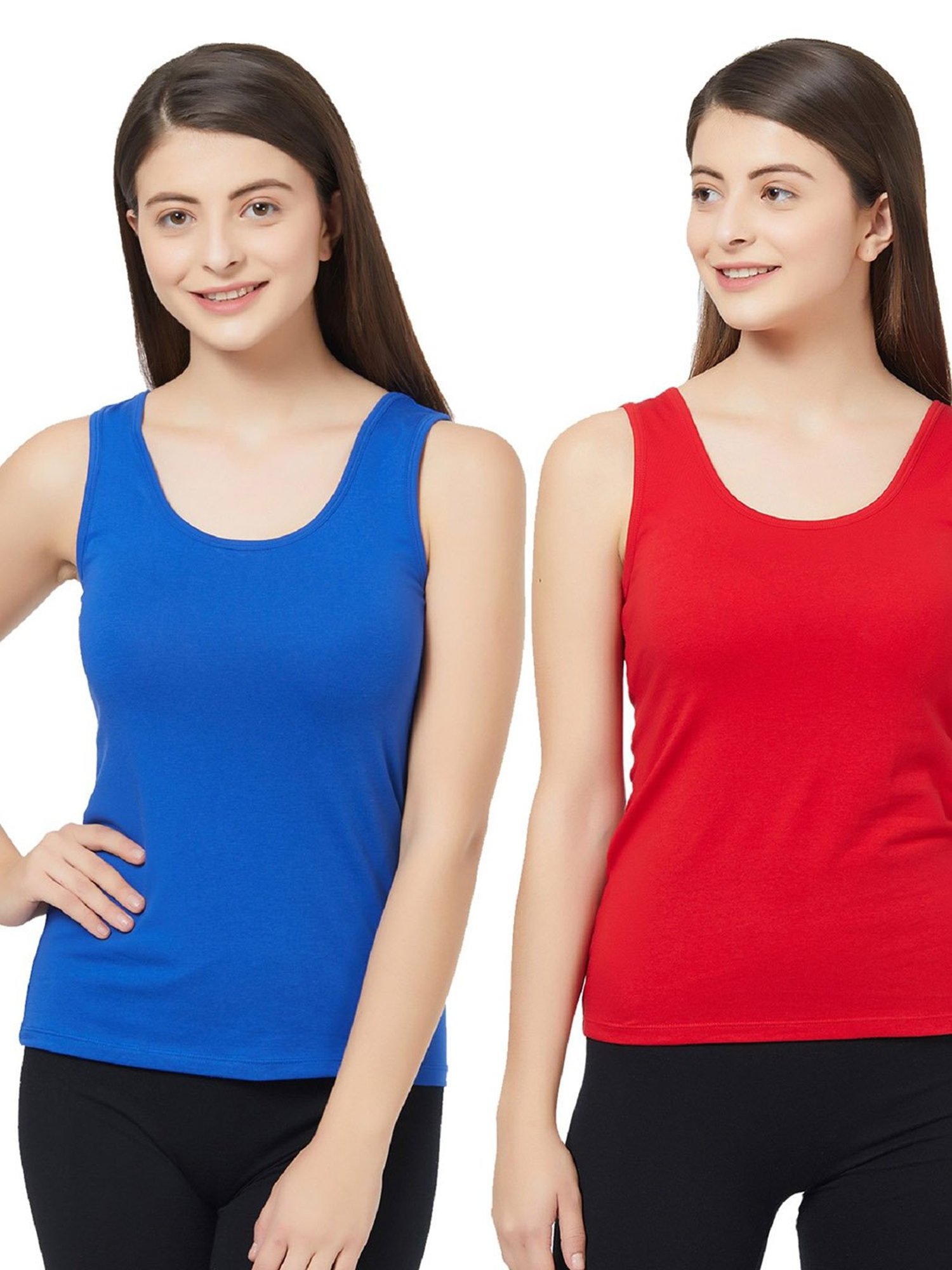 Soie Multicolor Camisole (Pack Of 2)