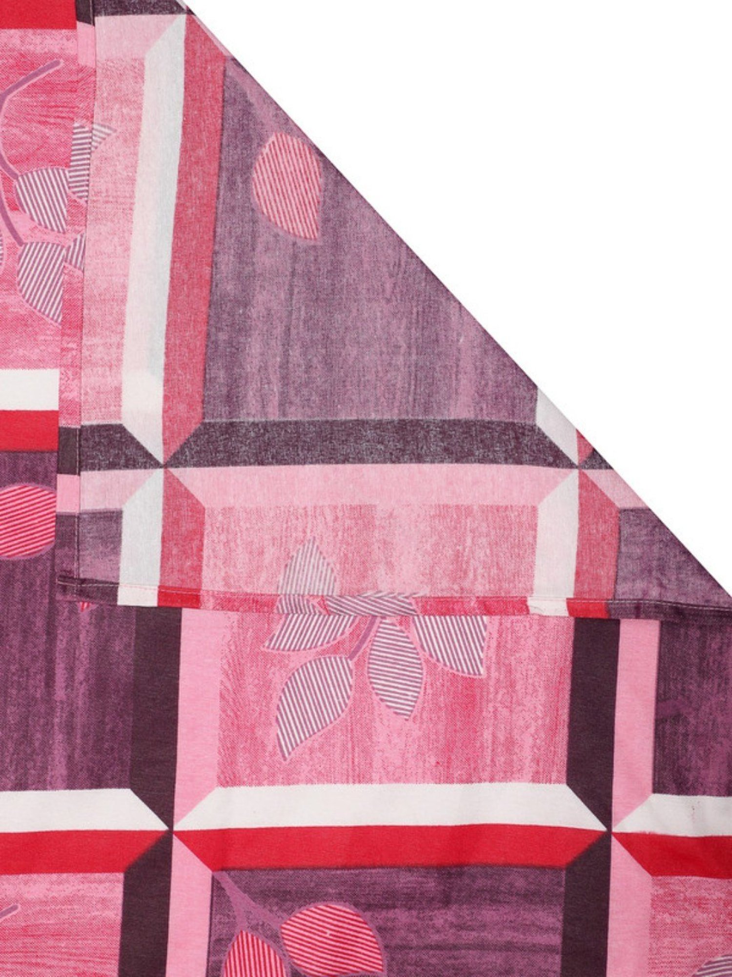 Dhrohar Printed Navy Blue & Peach Cotton 180 TC Double Bedsheet with 2 Pillow covers