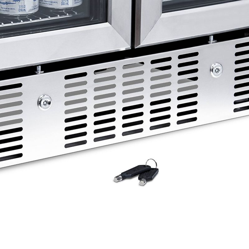 NewAir 18 Bottle and 58 Can Dual Zone Beverage and Wine Cooler - Stainless Steel AWB-360DB