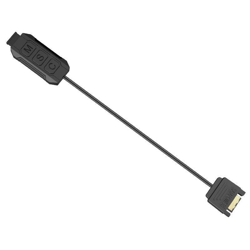 EnLabs 12V 4pin RGB Controller Cable for Computer Case Fan,SATA Powered 3 Button RGB Control Adapter for LED Strip Lights,PC Cooling Water Liquid Radiators