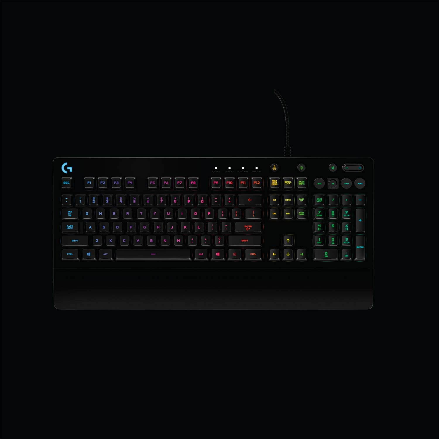 Brilliant Color Spectrum Illumination,Dedicated media control,Logitech G213 Gaming Keyboard with Dedicated Media Controls, 16.8 Million Lighting Colors Backlit Keys, Spill-Resistant and Durable Design