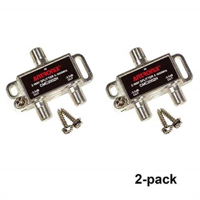 2 pack antronix cmc2002h high performance 2way coax cable splitter 51002mhz