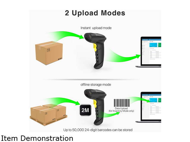 Barcode Scanner, Inateck QR Code Scanner, 2D, Wireless, Bluetooth, Read Screen, BCST-50 Black
