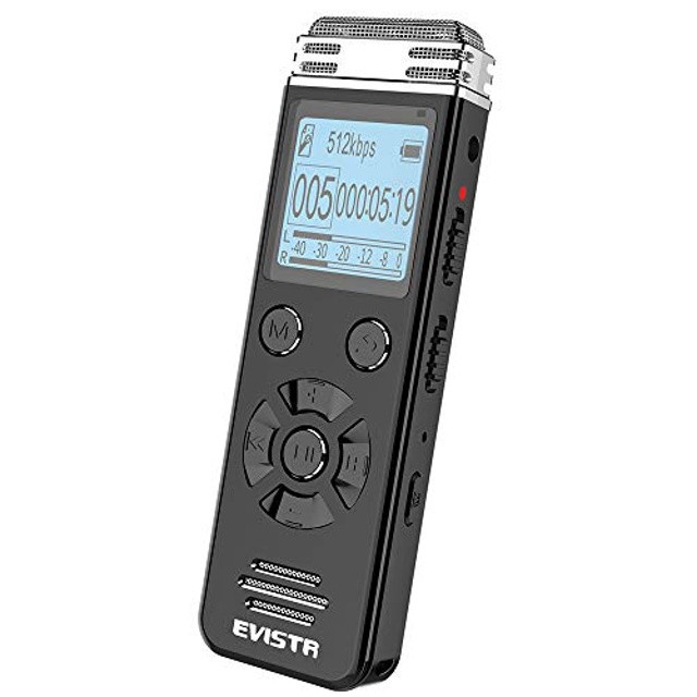 EVISTR V508 Digital Voice Recorder for Lectures Meetings - Portable Recording Devices with Playback, Line-in, Password, USB Rechargeable?