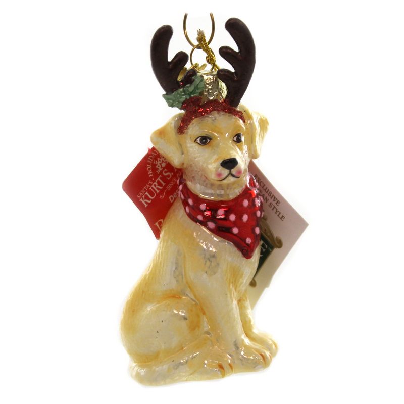 Noble Gems 4.0" Yellow Wla Retriever Antlers Antlers  -  Tree Ornaments