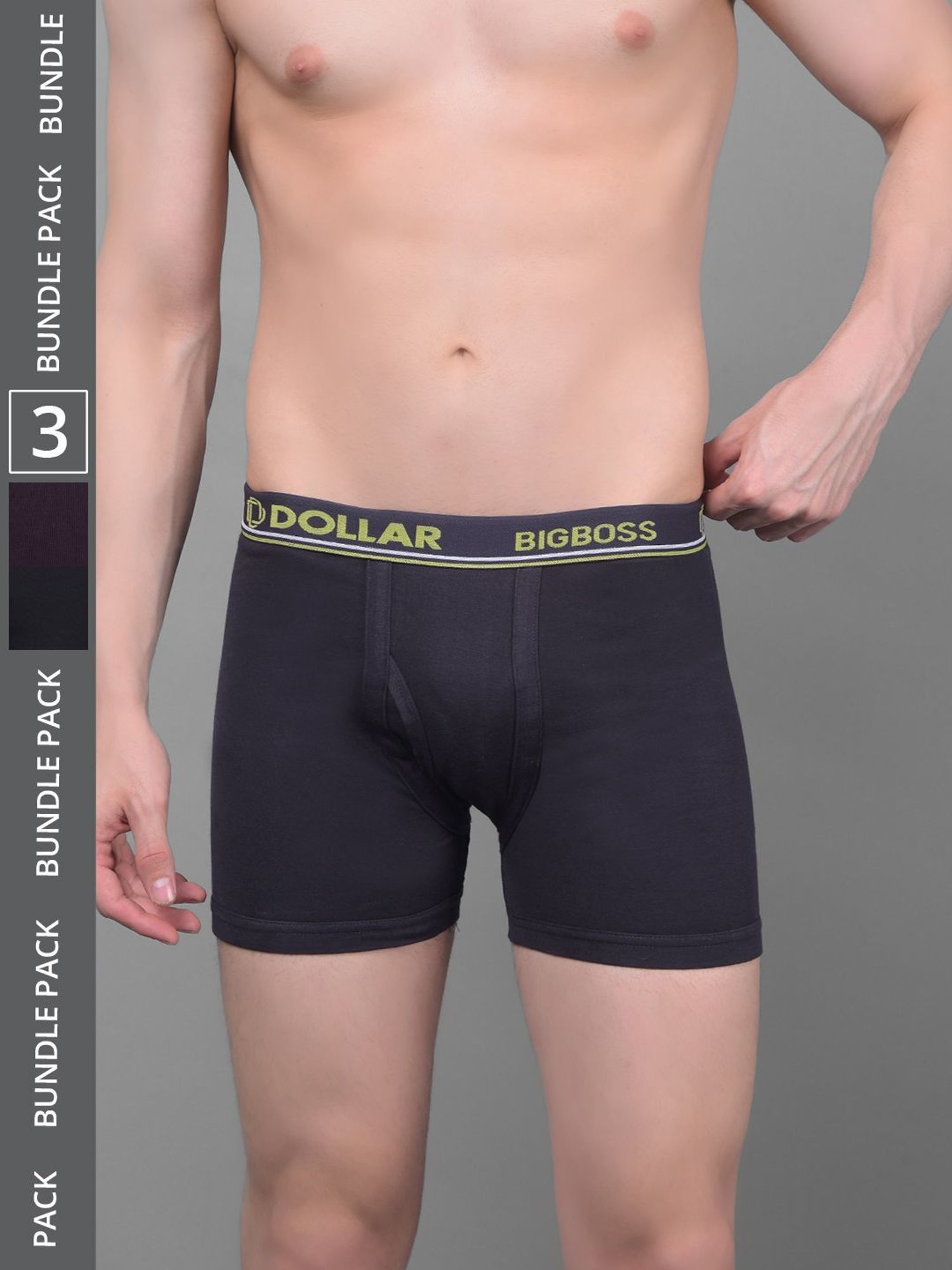 Dollar Bigboss Assorted Cotton Regular Fit Trunks - Pack Of 3