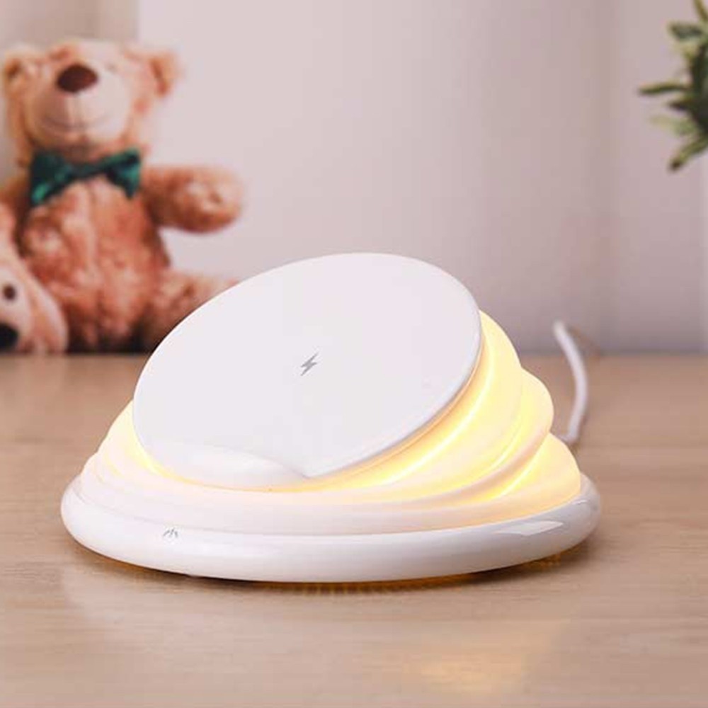 Mobile Phone Holder Bracket Wireless Charger Multi-function Wireless Charging White