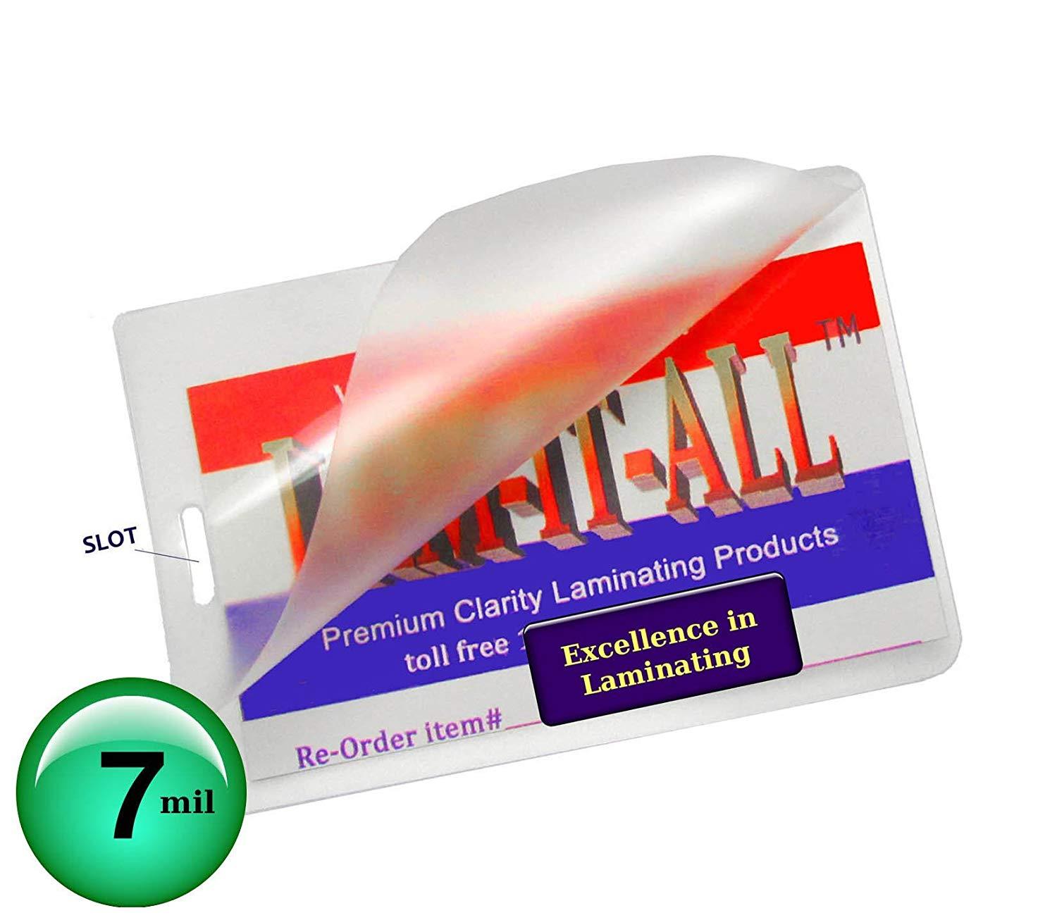 Hot 7 Mil Luggage Tag Laminating Pouches With Slot [Pack of 100] 2-1/2 X 4-1/4 Clear by LAM-IT-ALL