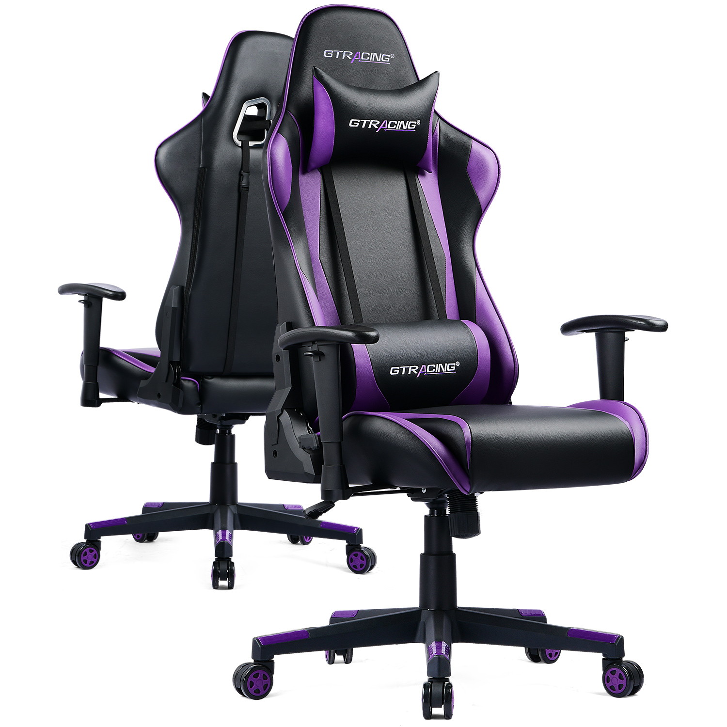 Gaming Chair, Racing Style Computer Desk Chair Padded Armrests Ergonomic Lumbar Support Adjustable Height