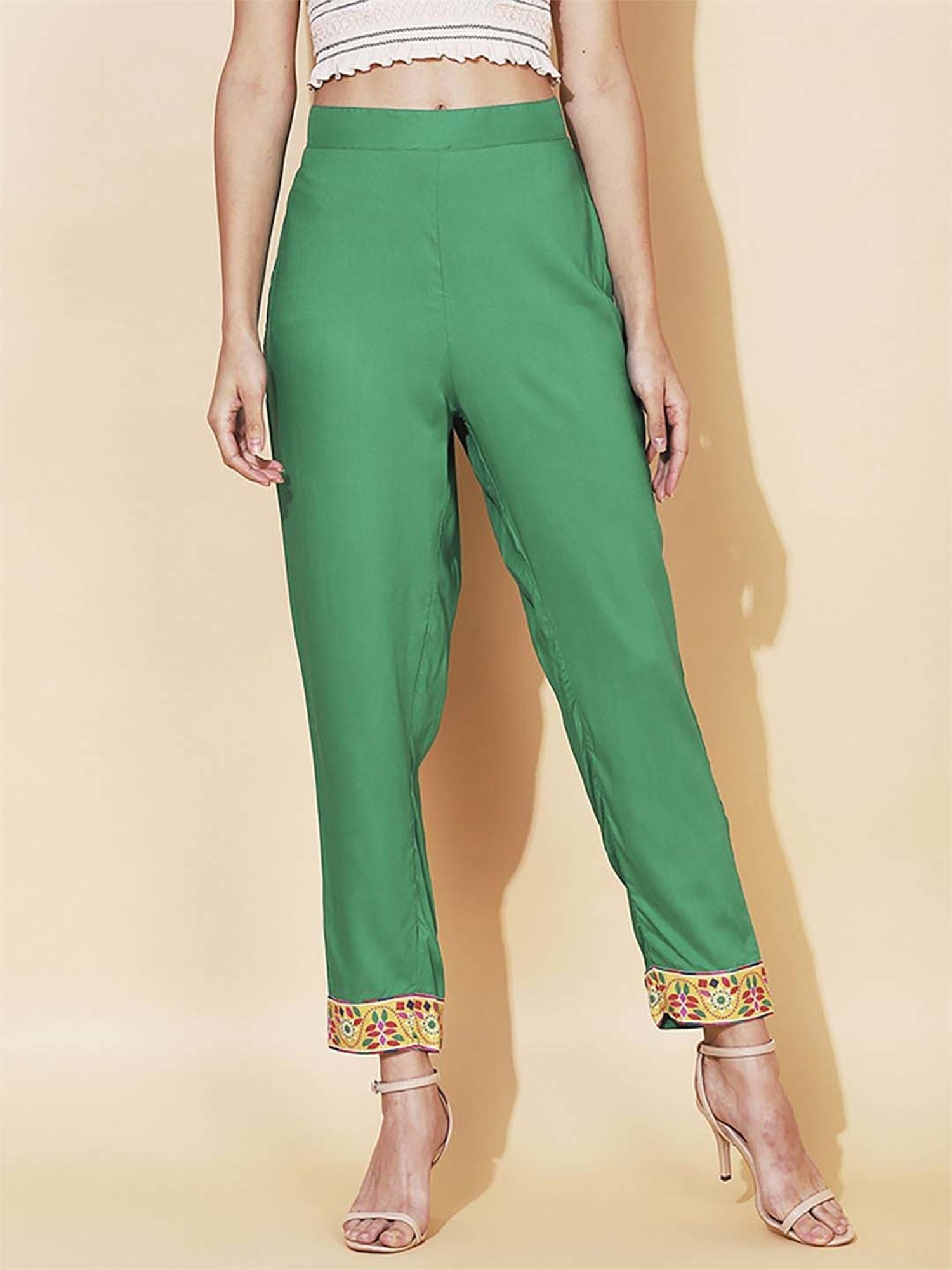 Fashor Green Printed Pants