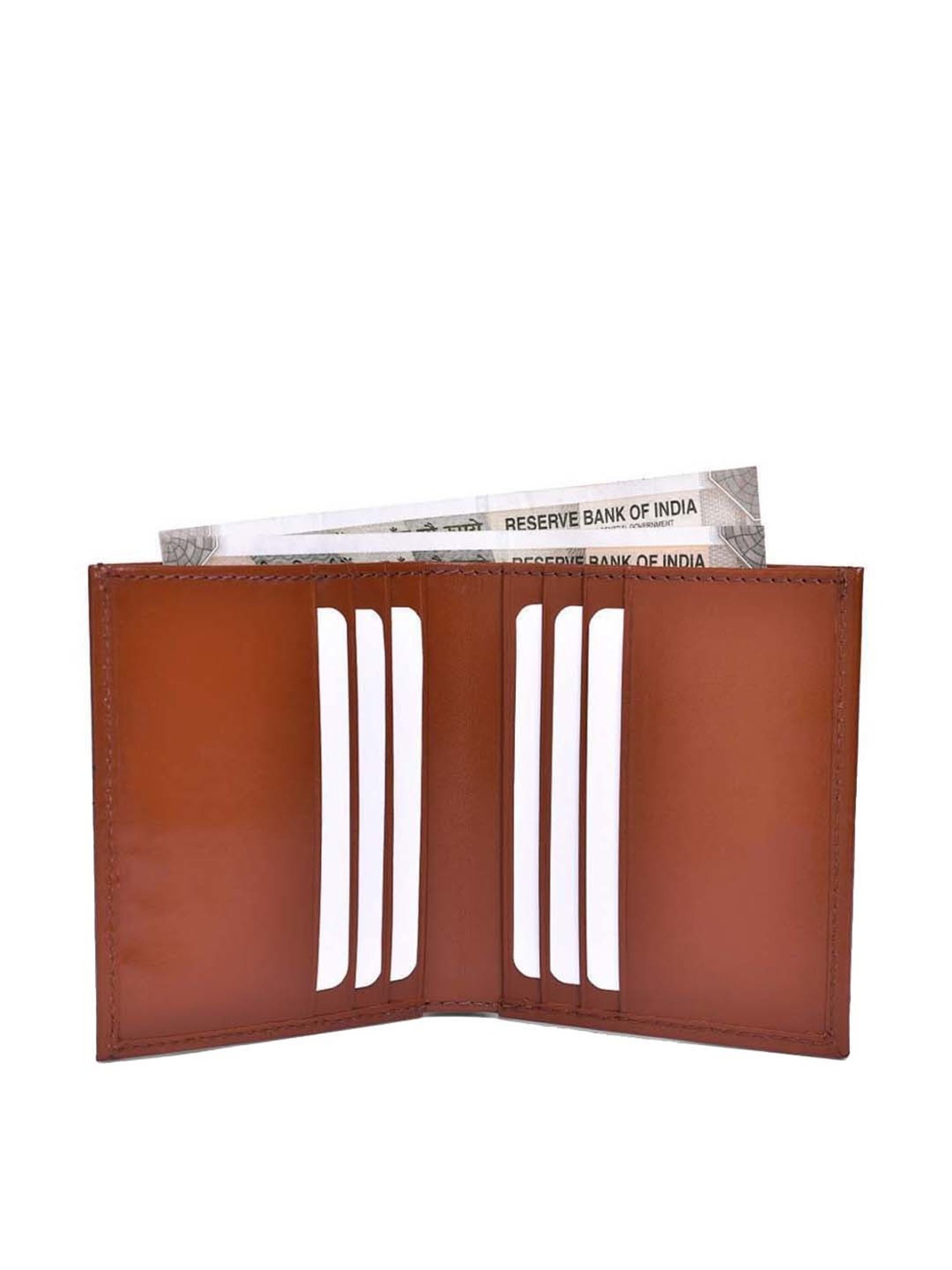 BELWABA Tan Casual Leather Bi-Fold Wallet for Men