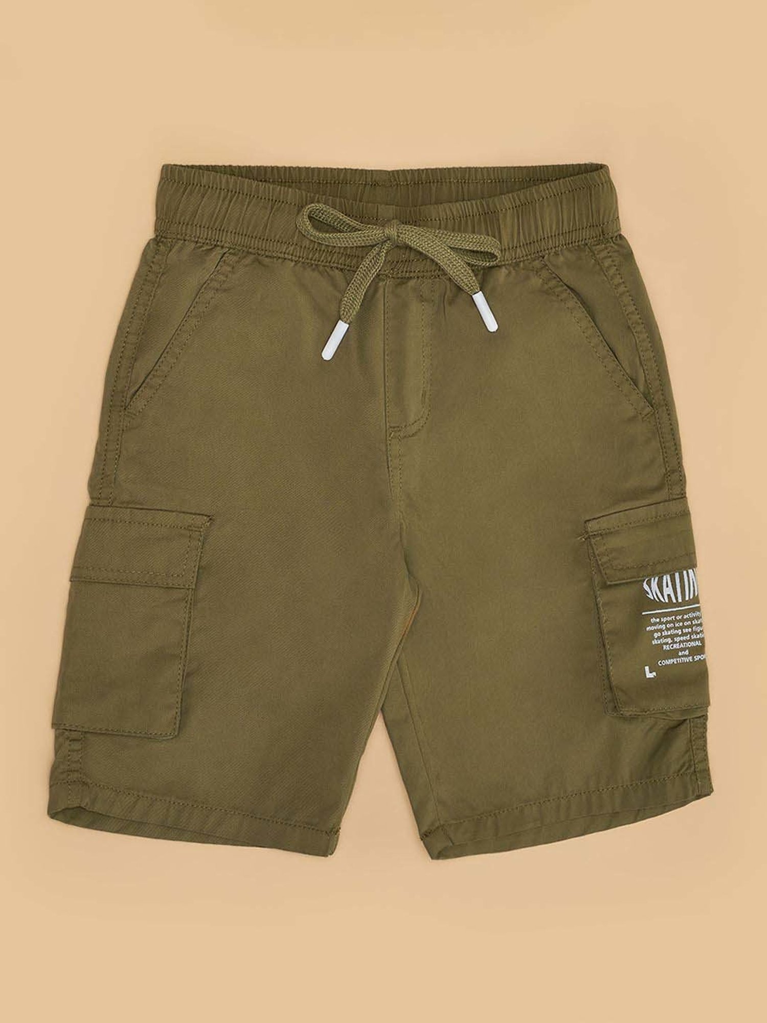 Pantaloons Junior Boys Mineral Green Cotton Solid Shorts
