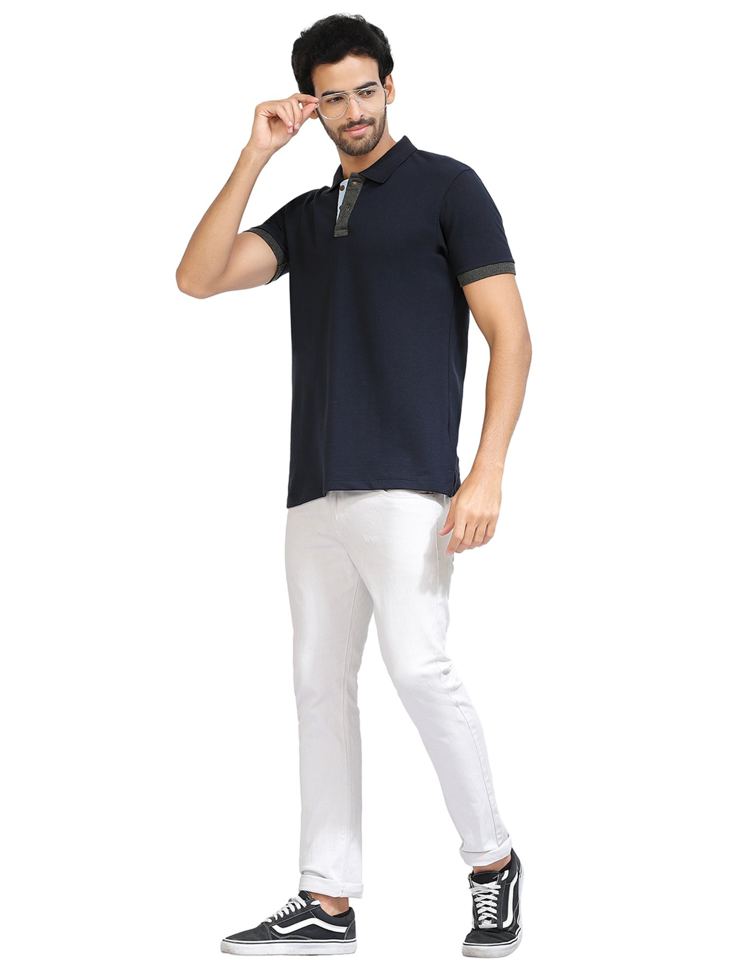 Kalt Navy Regular Fit Polo T-Shirt