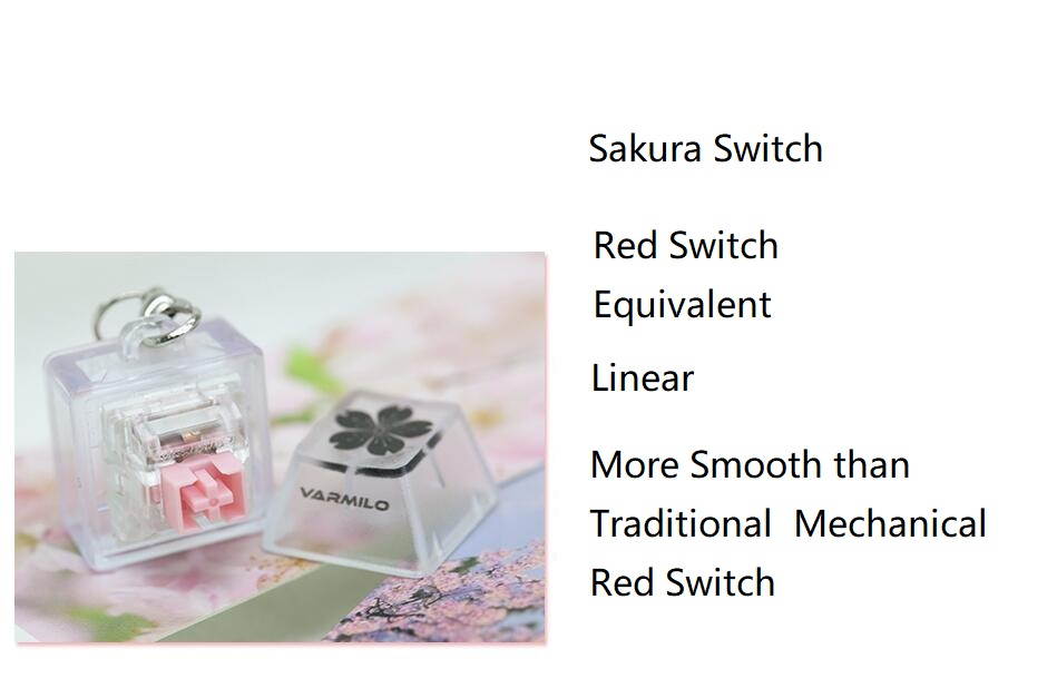 Varmilo Contactless Static Capacitor Mechanical Switch Tester and Pendant, Identity for  Keyboard and Gaming Lover(Sakura Switch)