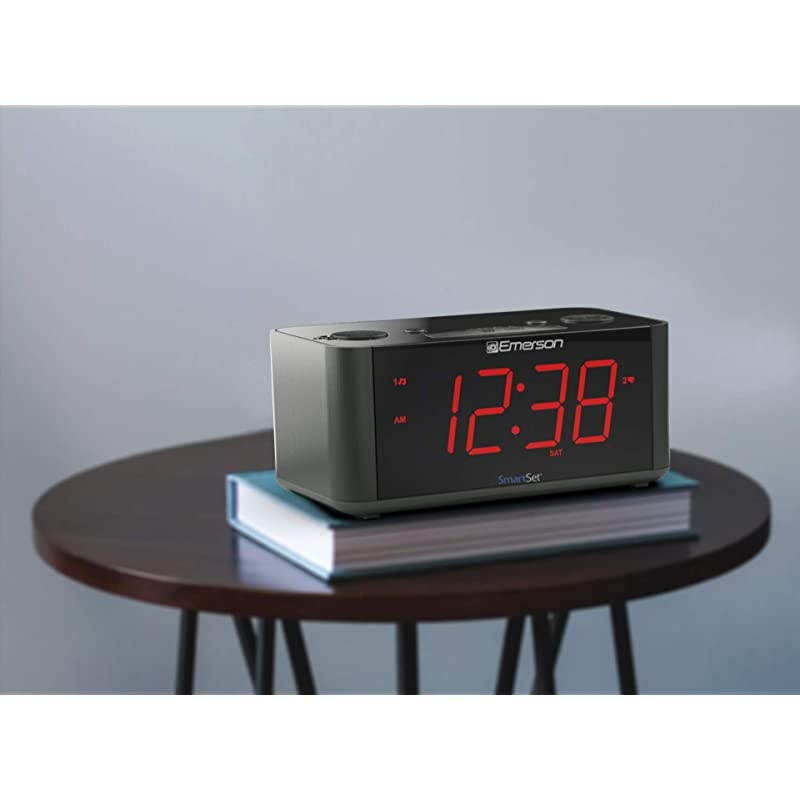SmartSet Alarm Clock Radio with Bluetooth Speaker, Charging Station/Phone Chargers with USB port for iPhone/iPad/iPod/Android and Tablets, ER100201