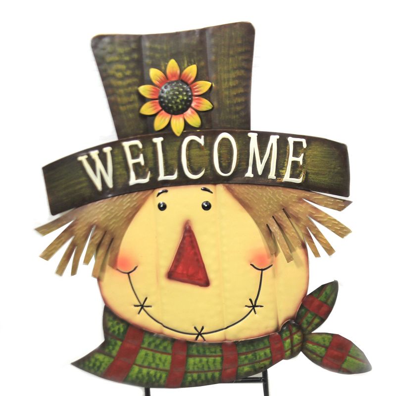 Home & Garden 29.0" Welcome Scarecrow Stake Harvest Fall Halloween Direct Designs International  -  Decorative Garden Stakes