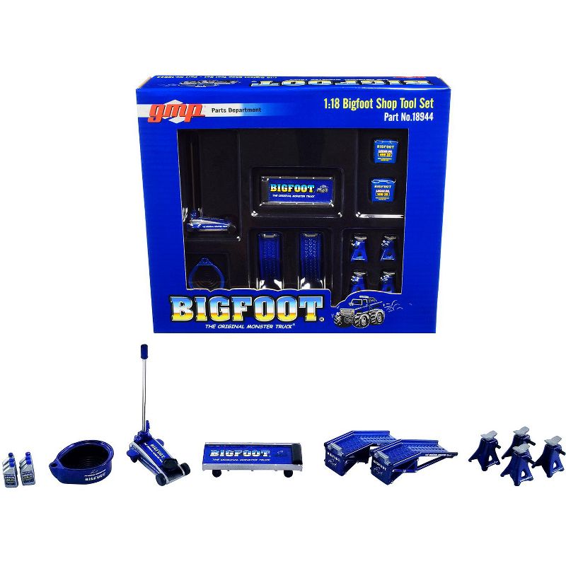 Shop Tool Set of 6 pieces "Bigfoot #1 The Original Monster Truck" 1/18 Diecast Replica by GMP
