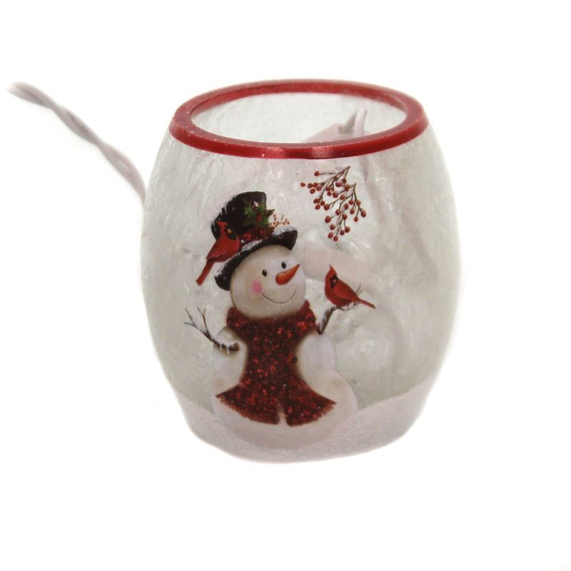 Stony Creek 3.0" Christmas Stocking Lit Votive Snowman Cardinal  -  Novelty Sculpture Lights