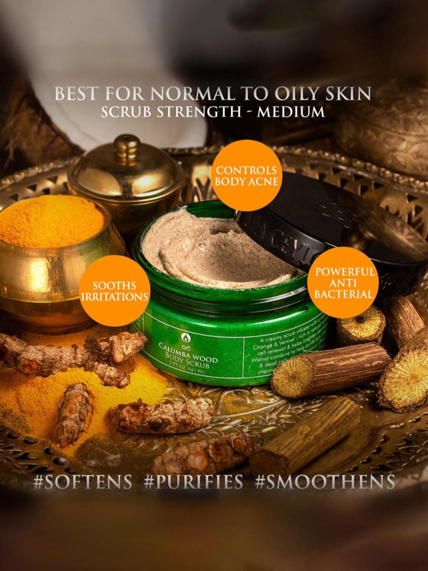 Spa Ceylon Calumba Wood Body Scrub - 225 gm