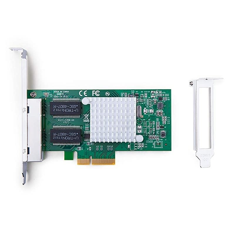 Gigabit Ethernet Converged Network Adapter NIC with Intel 350 Chip Quad Copper RJ45 Ports PCI Express 21 X4 Compare to Intel I350T4