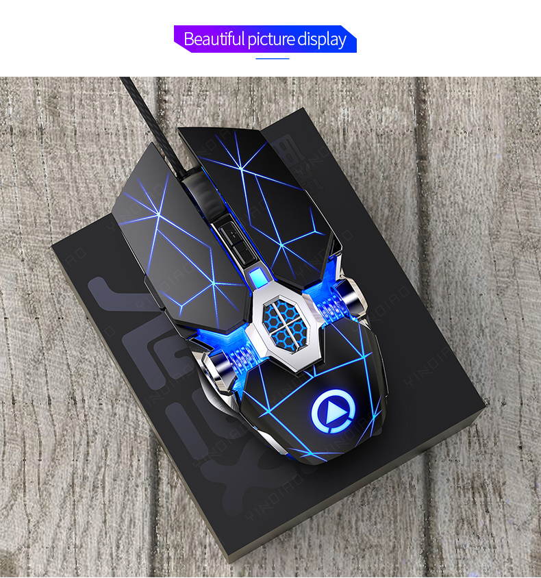 Wired PC Gaming Mice Ergonomic USB Mac Gaming Mice Silent Click Computer Mice, 4 Adjustable DPI, 7 Keys, Breathing LED Light Compatible with PC, Laptop, Computer