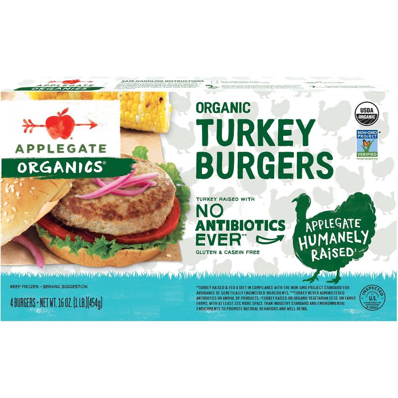 Applegate Organic Turkey Burger - Frozen - 16oz/4pk