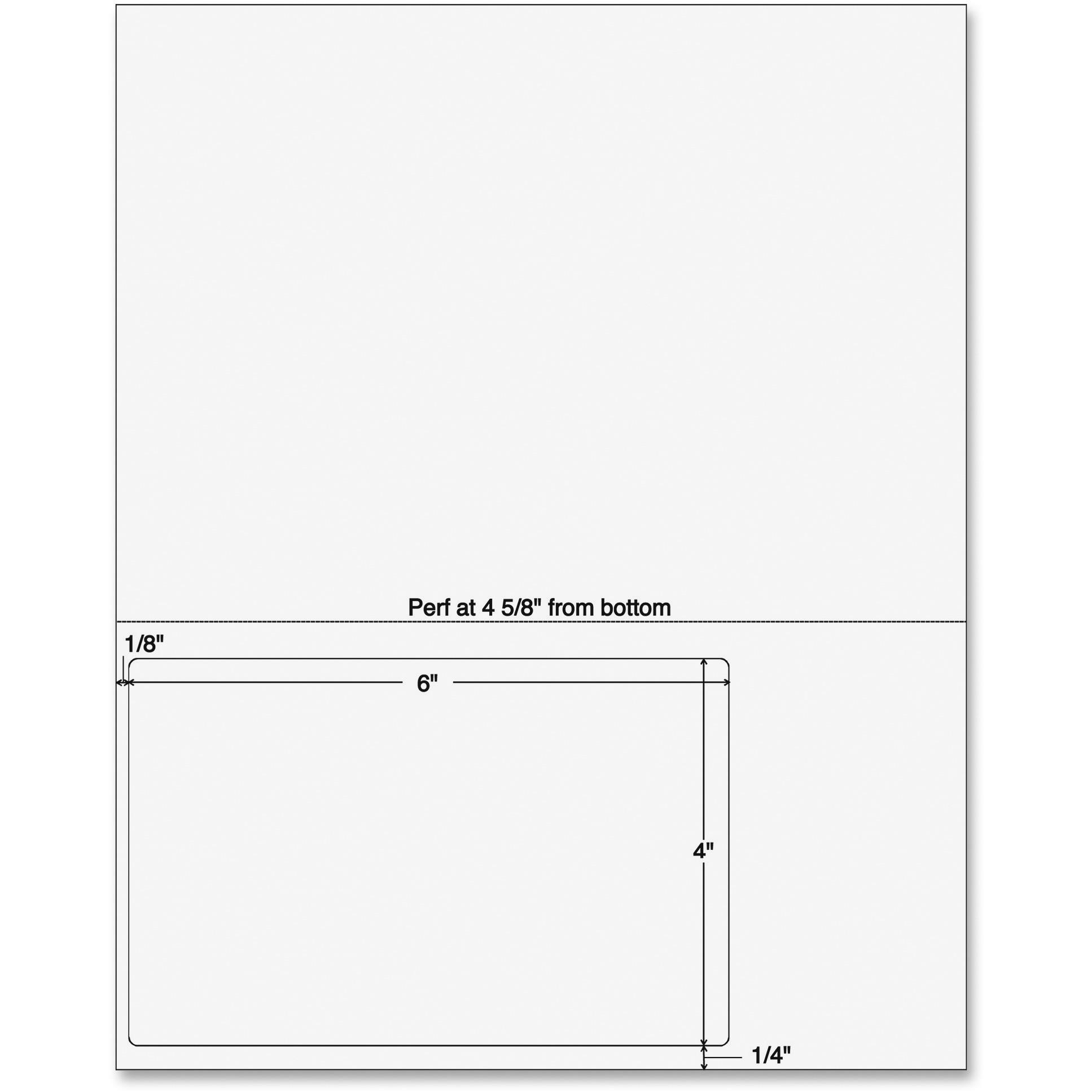Sparco Label Forms 1-Up Bottom Left w/ Perf 6"x4" MI 99591