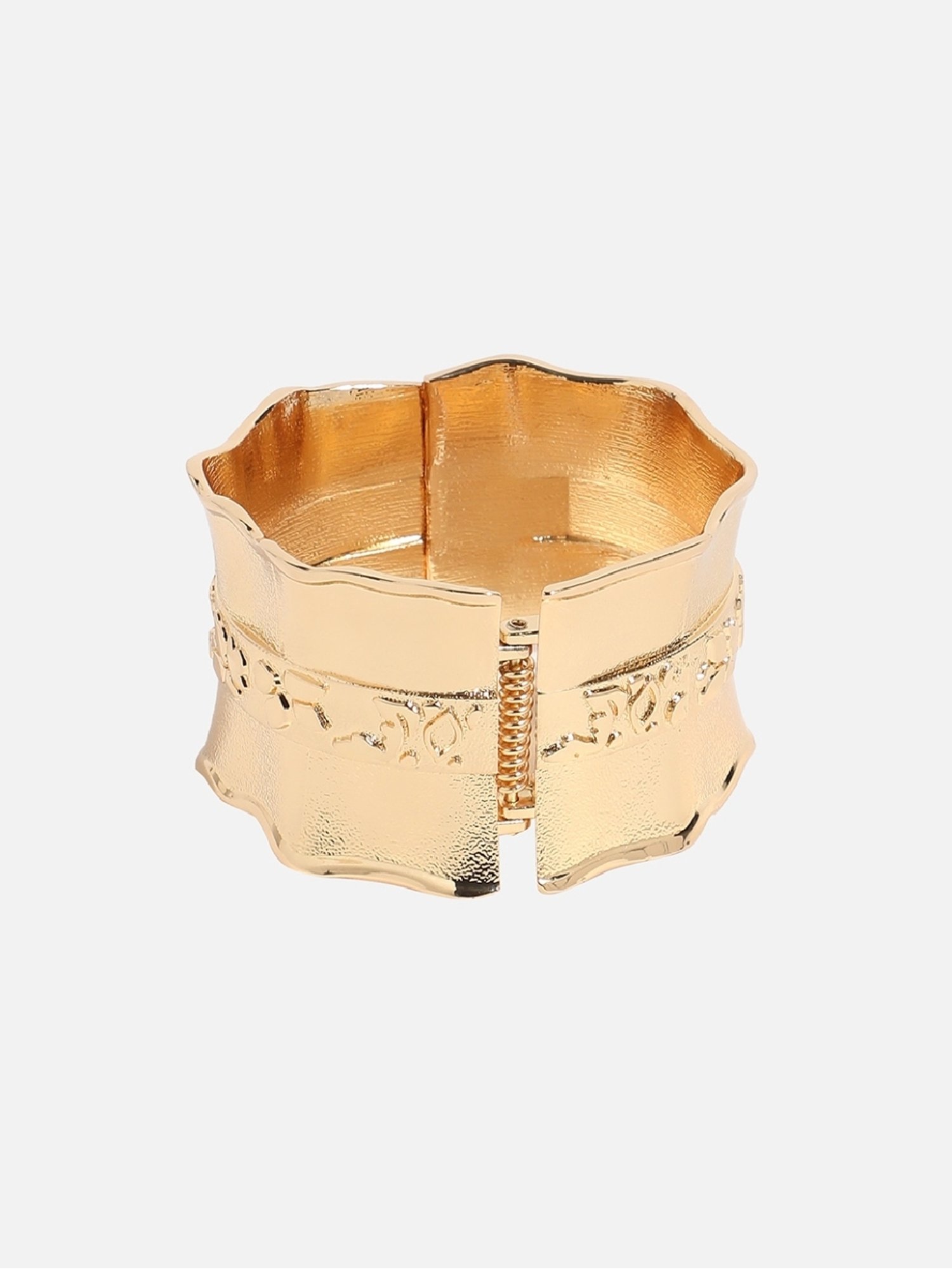 Sohi Women's Dented Textured Bracelet - Gold