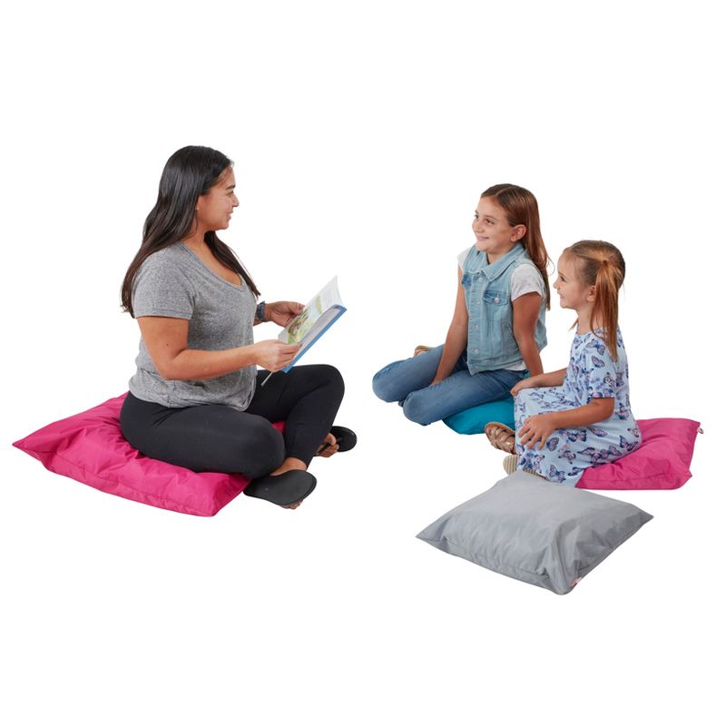 ECR4Kids 17" Indoor/Outdoor Floor Pillow Set, Classroom Pillows, Assorted Colors (6-Piece)