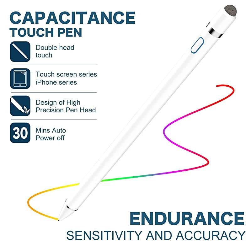 Stylus Pen for Touch Screens  Rechargeable 15 mm Fine Point Active Stylus Pen Smart Digital Pencil Compatible with iPad and Most Tablets High Precise Pencil with Glove