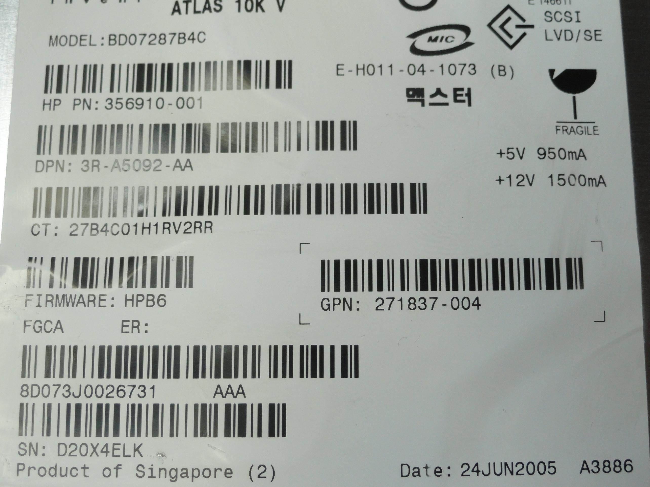 Maxtor 8D073J0 Atlas 73.50 GB Hard Drive - 3.5" Internal - SCSI (Ultra320 SCSI)