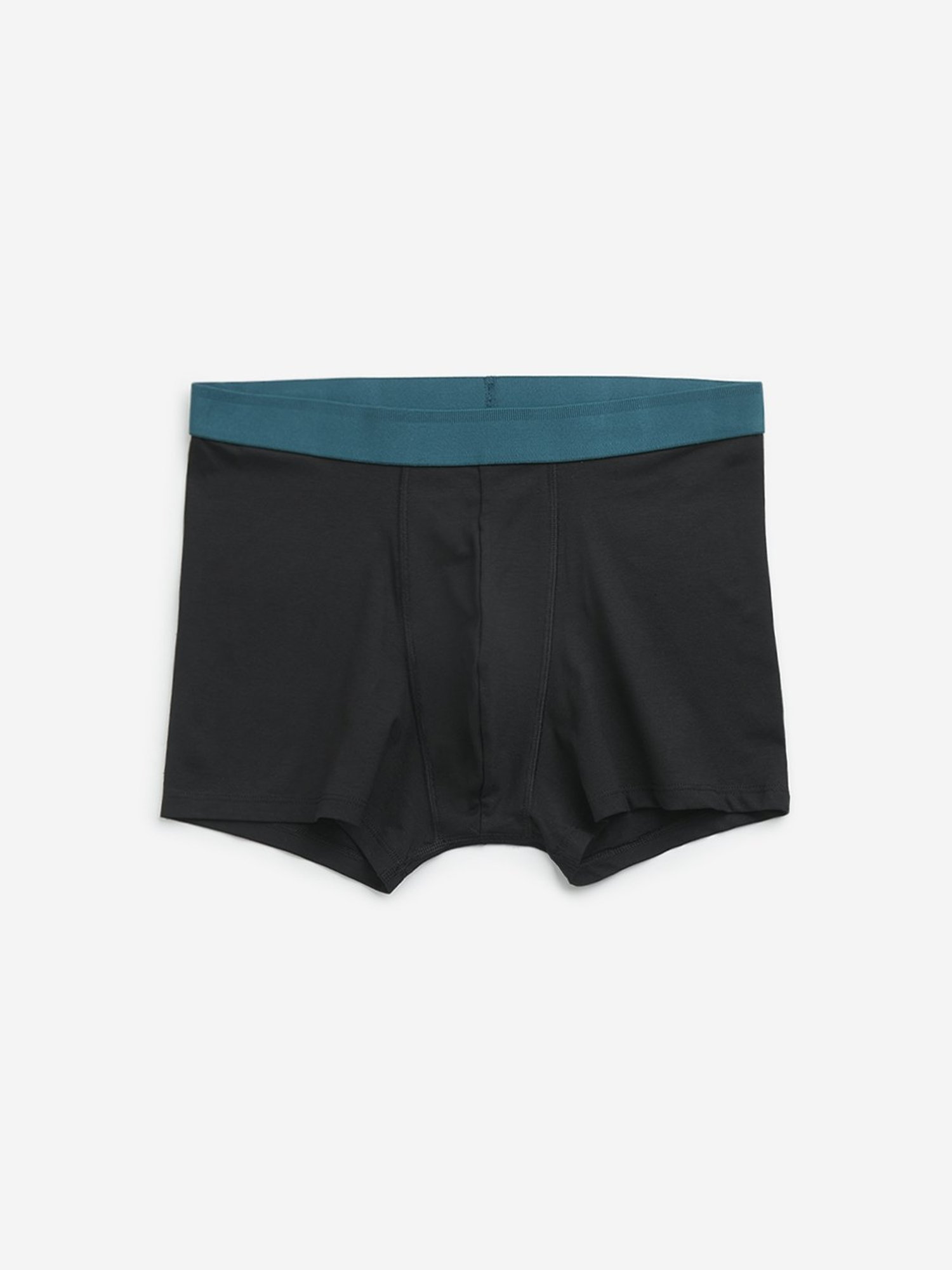 WES Lounge by Westside Black Solid Cotton Blend Trunks - Pack of 3
