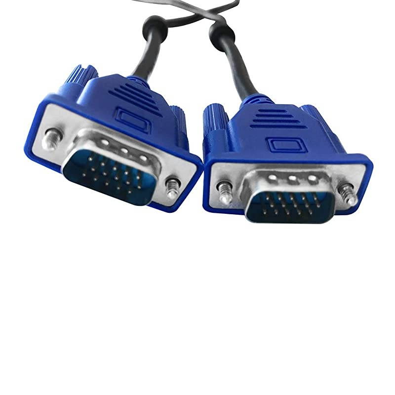 Blue VGA 15 Pin Male to Male Plug Computer Monitor Cable Wire Cord 15M 49 Feet