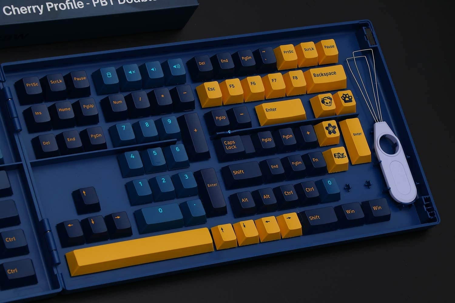 EPOMAKER AKKO Macaw 157 Keys Double-Shot PBT Cherry Profile Full Keycaps Set, with Custom Storage Box for Mechanical Keyboard Replacement (Macaw Keycaps)