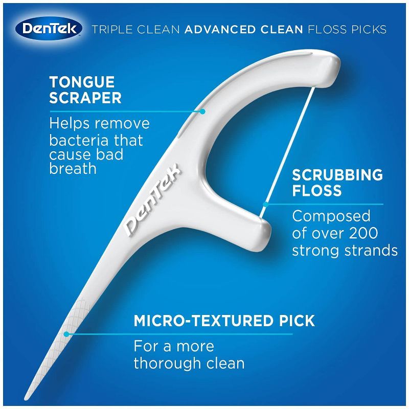 DenTek Triple Clean Floss Picks for Tight Teeth - 90ct