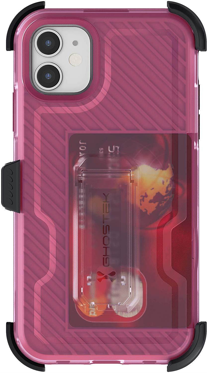 Ghostek Iron Armor Belt Clip iPhone 11 Holster Case with Kickstand and Card Holder Slot Slim Shockproof Design Heavy Duty Protection Wireless Charging Compatible 2019 iPhone 11 (6.1 Inch) - (Blue)