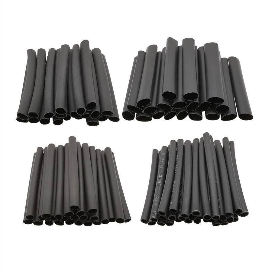 127Pcs/Set Polyolefin Shrinking Assorted Heat Shrink Tube Electrical Wrap Wire Cable Insulated Sleeving Black Heat Shrink Tubing