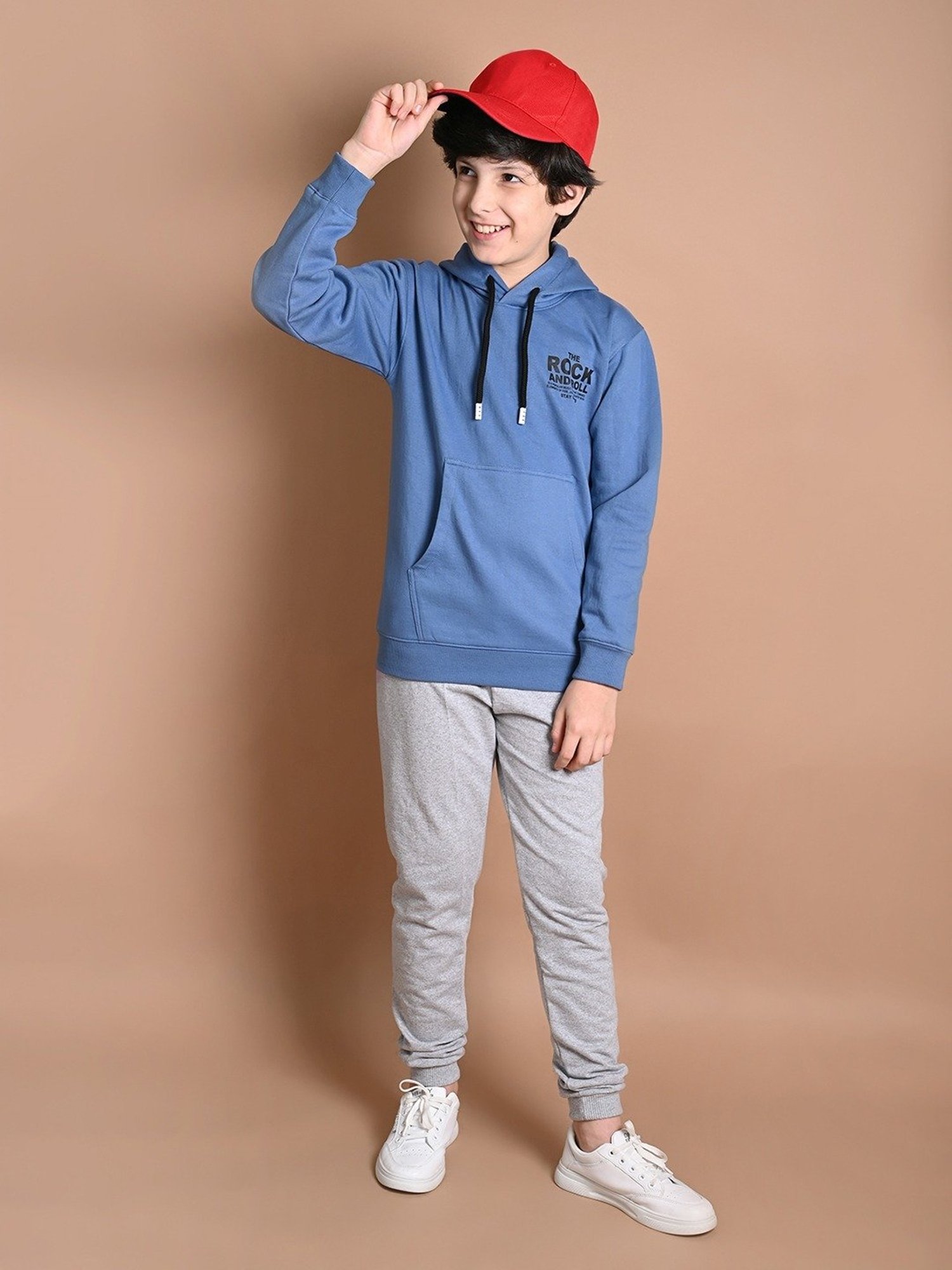 LilPicks Kids Blue Printed Full Sleeves Sweatshirt