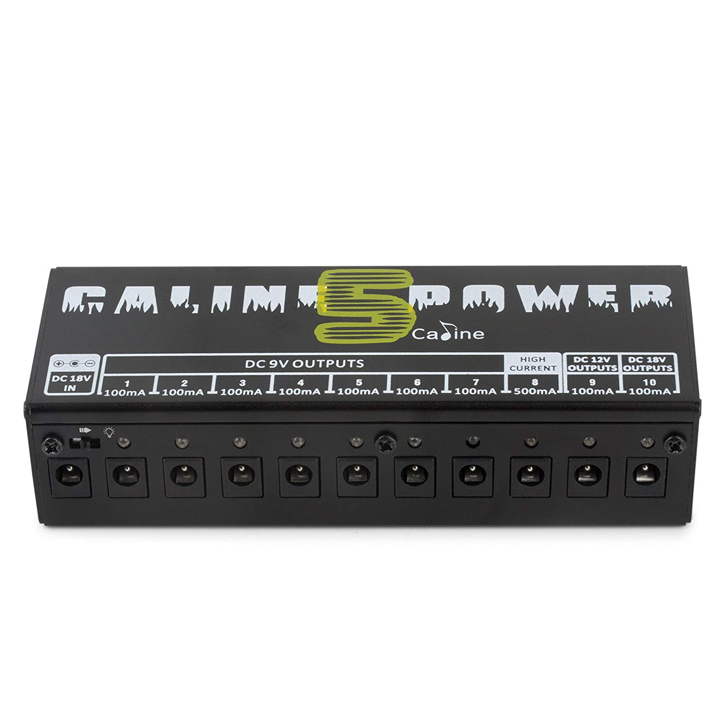 Caline CP-05 Guitar Pedal Board Power Supply 10 Output 9V 12V 18V Effect Pedals with Short Circuit / Overcurrent Protection
