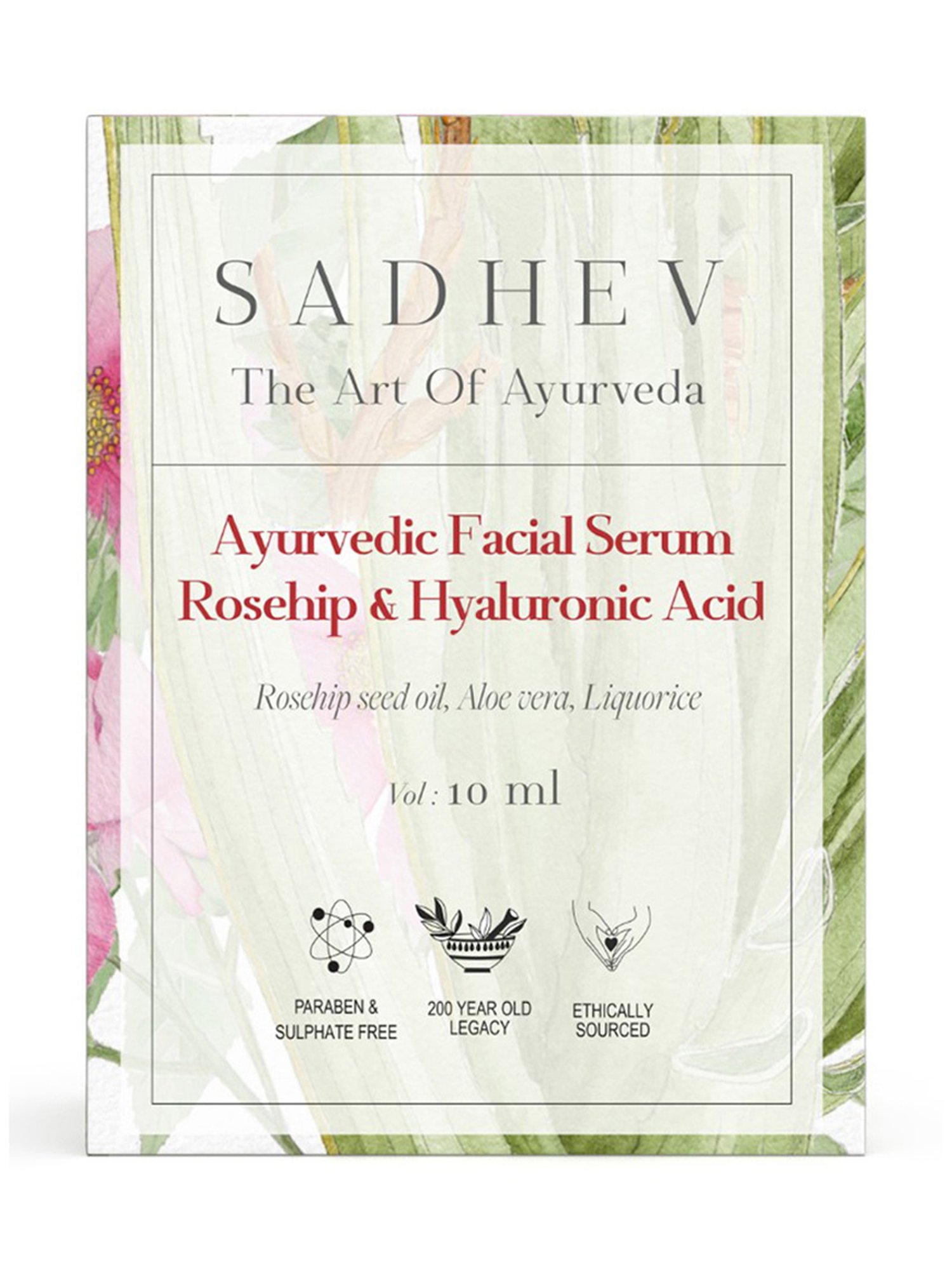 SADHEV The Art Of Ayurveda Ayurvedic Rosehip & Hyaluronic Acid Serum - 10 ml